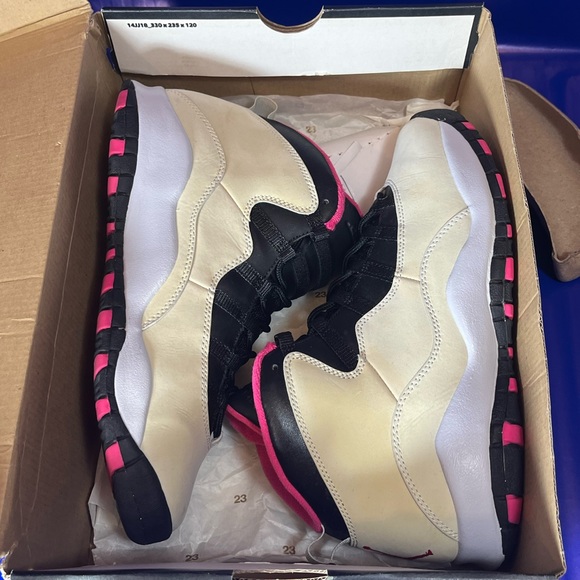 Air Jordan 10 Retro Cream/Black/Pink Size 8Y Women 9.5 Like New Fast Shipping - Picture 7 of 8
